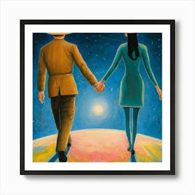 Couple Holding Hands Art Print