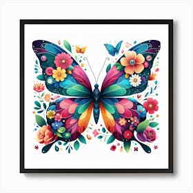 Decorative Floral Butterfly IV Art Print