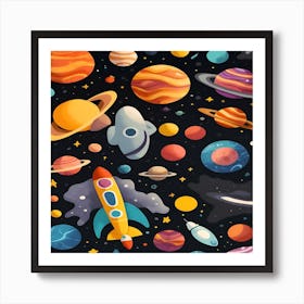 Planets In Space Art Print