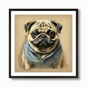 Pug Dog 3 Art Print