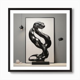 The silhouette of a python Art Print