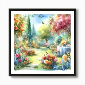 Watercolor Garden Art Print