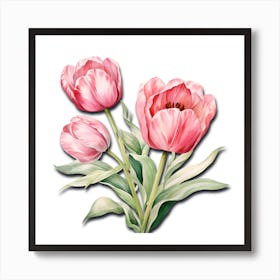 Tulip Trio Flower Art Art Print