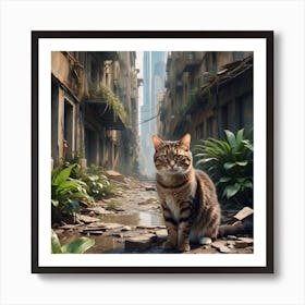 Cat In The City 1 Art Print