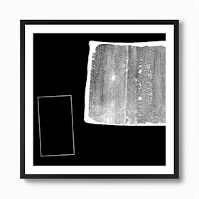 Black White Texture & Rectangle Art Print