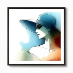 Woman In A Hat 4 Art Print