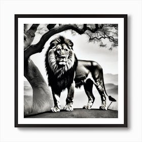 Lion In The Forest 7 Art Print