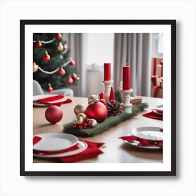 Christmas Table Setting 3 Art Print