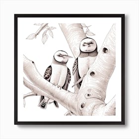 Two Birds In A Tree 2 Art Print