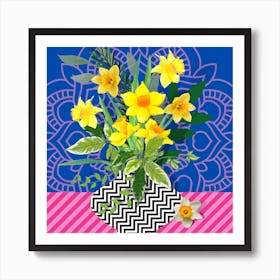 Daffodils in Vase 2 Art Print