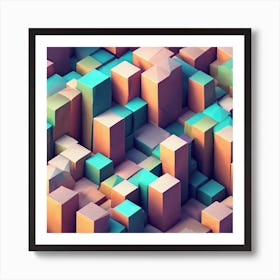 3d Cubes Art Print