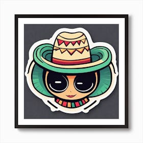 Mexico Hat Sticker 2d Cute Fantasy Dreamy Vector Illustration 2d Flat Centered By Tim Burton (31) Art Print
