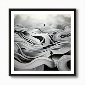 Walking In The Waves Art Print