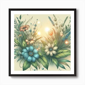 Fantasy Flowers Splash 2 Art Print