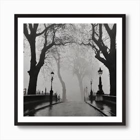 London Street In Fog Art Print