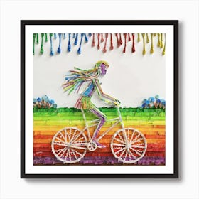 Rainbow Bicycle Art Print