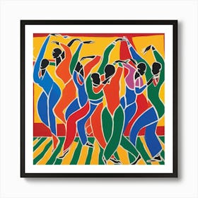 Colorful Modern Dance in Style of Matisse 1 Art Print