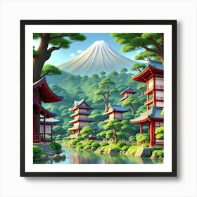 Japanese landscape 6 Art Print