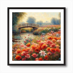 Bridge Over A Stream Art Print