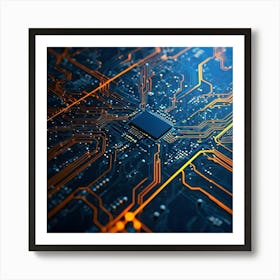 Close Up Of Electronic Circuit Board 3 Art Print