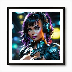 Futuristic Girl Art Print