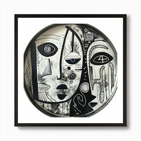 Black And White Plate Art Print