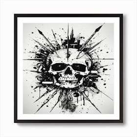 Skull With Arrows Art Print