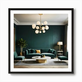 Green Living Room Art Print