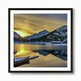 Sunset At The Lake Art Print