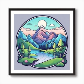 Landscape In The Mountains 4 Art Print