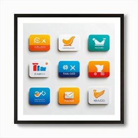 Collection Of Digital Payment Icons Key For An Online Retail Business Seamlessly Blending In With Art Print