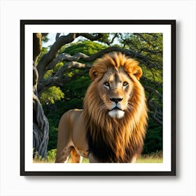 Lion In The Forest 2 Art Print