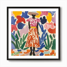 Woman In Garden Art Print