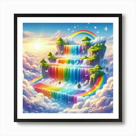 Rainbow Waterfall Art Print