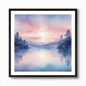 Watercolor Landscape Painting 4 Art Print