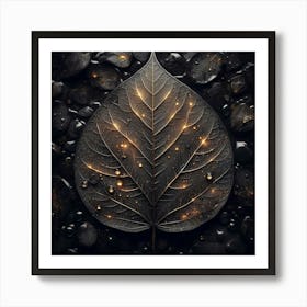 Dark Leaf Art Print