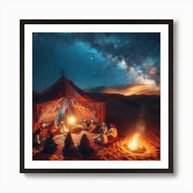 Bedouin Desert Night Gathering 1 Art Print