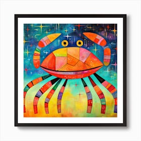 Crab By Person 3 Art Print