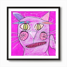 Pink Cat 1 Art Print