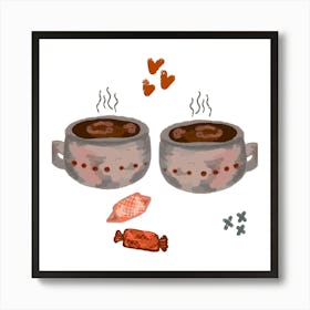 Two Cups Of Coffee Art Print