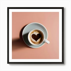 Heart Shaped Coffee Art Print