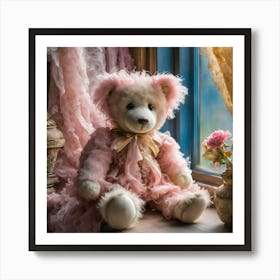 Pink Fun Time Teddy Art Print