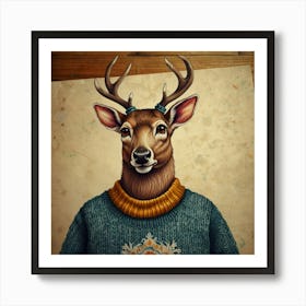 Deer Portrait 3 Art Print