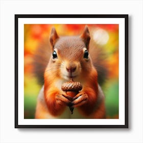 Squirrel In Autumn Affiche