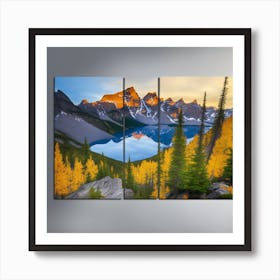 Sunrise At Lake Banff Art Print