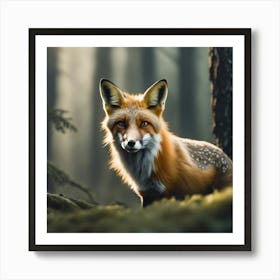 Red Fox In The Forest 28 Art Print