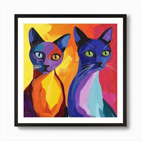 Kisha2849 Burmese Cats Colorful Picasso Style No Negative Space D1e10b76 61ed 48d7 A622 7241834432e8 Art Print