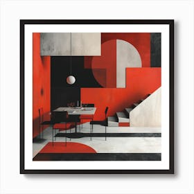 Room In Red And Black Art Print