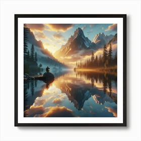 Sunset In The Mountains 6 Art Print