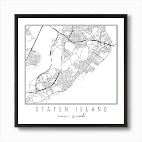 Staten Island New York Street Map Art Print